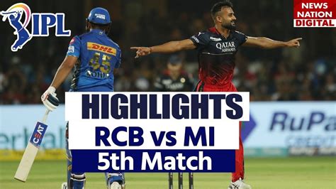 rcb vs mi cricket highlights