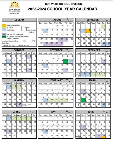 School Year Calendar at RCHS