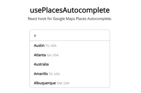 react google maps api autocomplete example