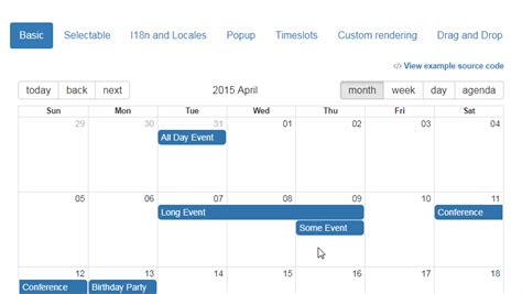 React Js Bootstrap Calendar