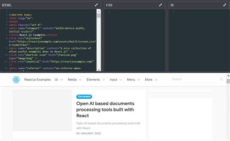 react js interview code snippets