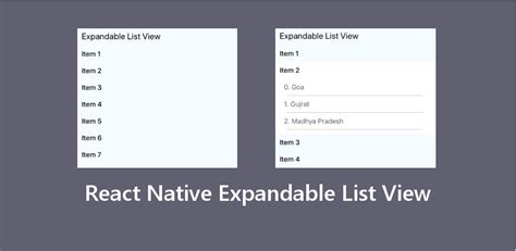 React Native Expandable List View Example