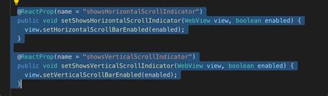 React Native view Scroll Bar