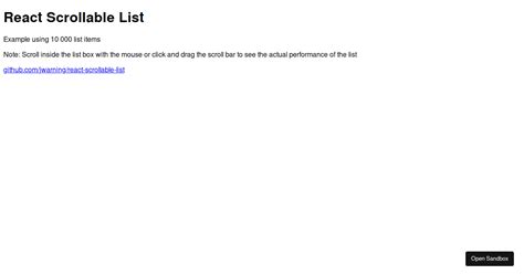 React Scrollable List