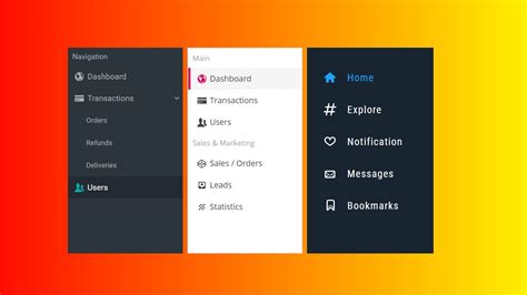 React Sidebar Examples