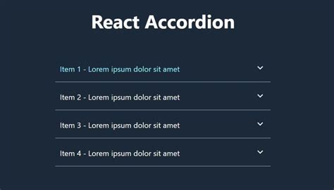 React Simple Accordion Example