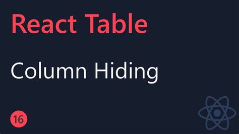 React Table Hide A Column