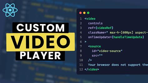 React Video Player With Custom Controls Codepen