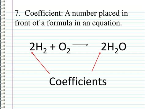 reaction coefficient definition chemistry