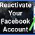 reactivate account facebook