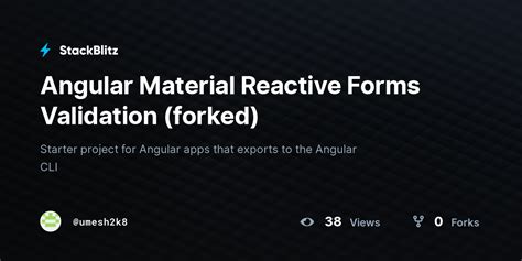 reactive form validation in angular material stackblitz