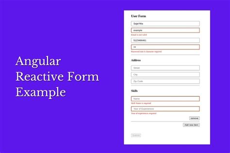 reactive forms in angular with example