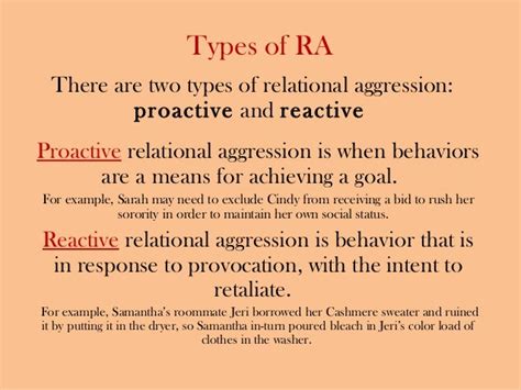 reactive vs relational aggression