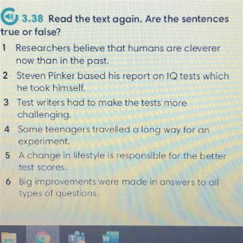 Read the text again. Are the sentences true or false? 1 Researchers