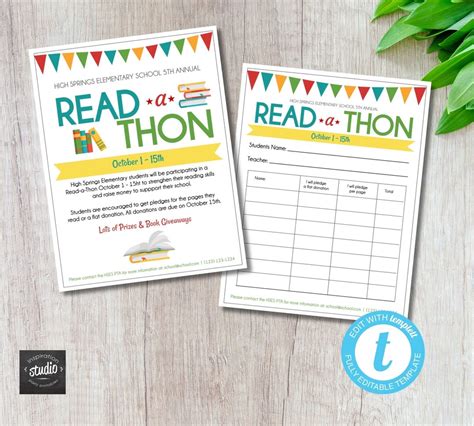 read a thon pledge form template