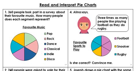 read and interpret pie charts year 6