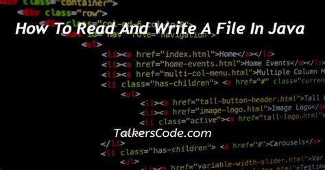 Read And Write Method Java