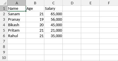 read excel cell value in python