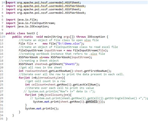 Read Excel Code In Java For Selenium