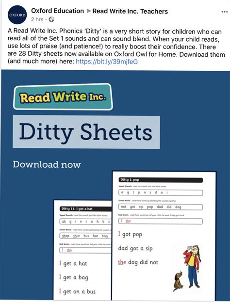Read Write Inc Ditty Sheets Pdf