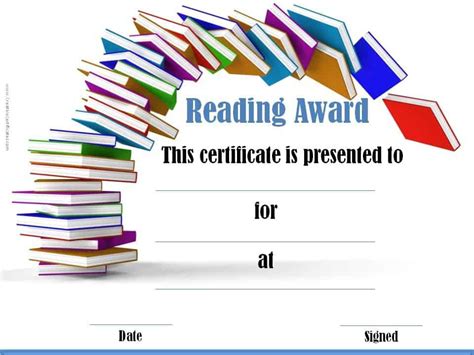 Top 10+ Editable Reading Award Certificates FREE Download