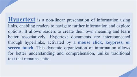 Reading And Writing Skills Hypertext And Intertext Ppt