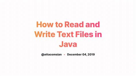 Reading And Writing Text Files In Java