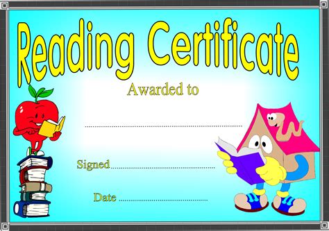 Reading Awards and Certificate Templates Free & Customizable