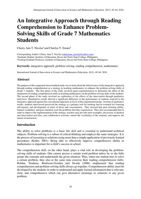 Reading Comprehension Math Problem Solving
