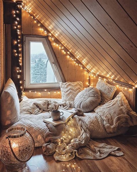 Reading nook in attic bedroom