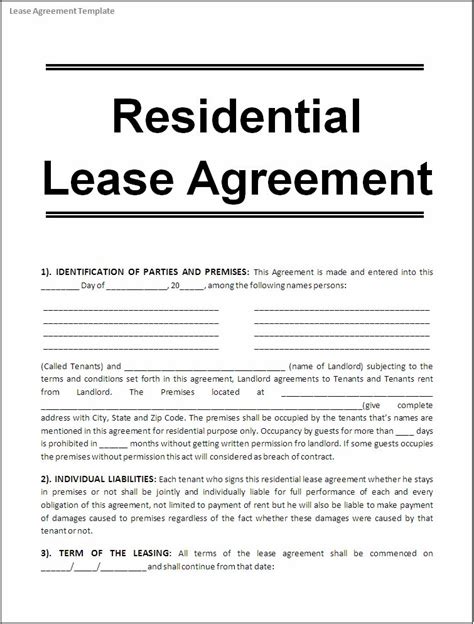 Reading Rental Agreement