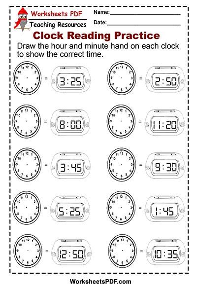 Reading The Clock Worksheet Pdf