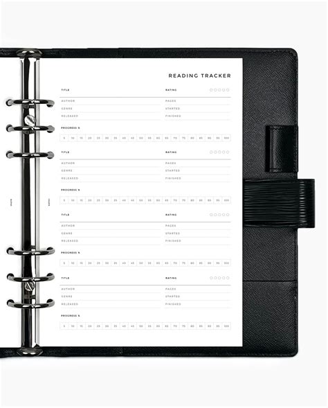 Reading Tracker Planner Inserts
