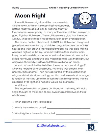 reading worksheets grade 4 printable template
