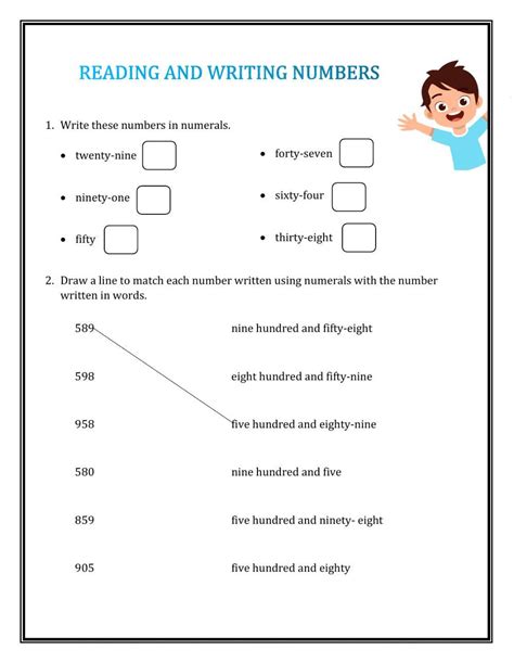 Reading Writing Numbers