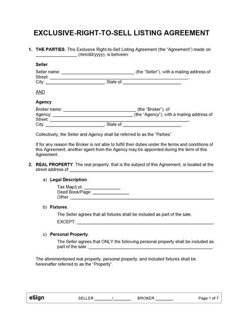 Free Minnesota Real Estate Agent Listing Agreement Word PDF eForms
