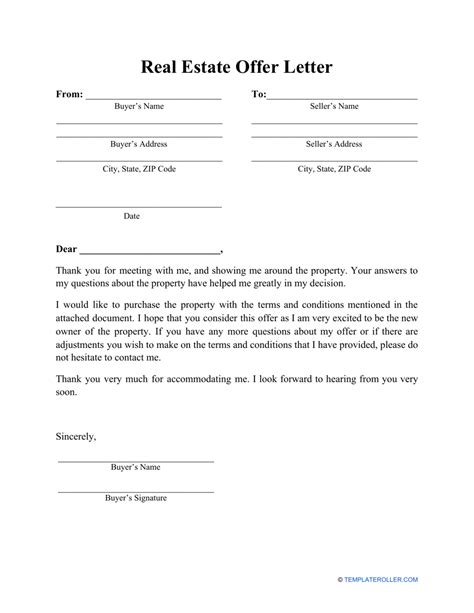 FREE 10+ Sample Real Estate Offer Letter Templates in PDF MS Word