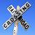 real railroad crossing sign