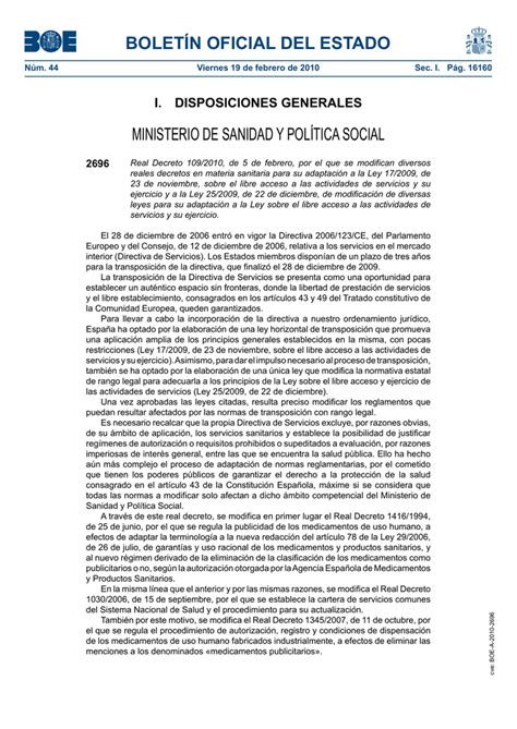 real decreto 109/2010 boe