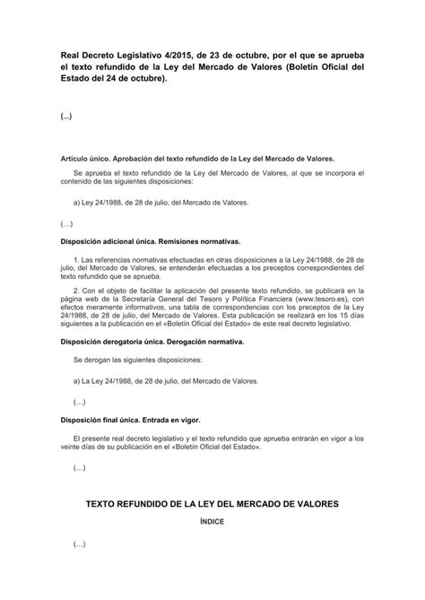 real decreto legislativo 4/2015 de 23 octubre