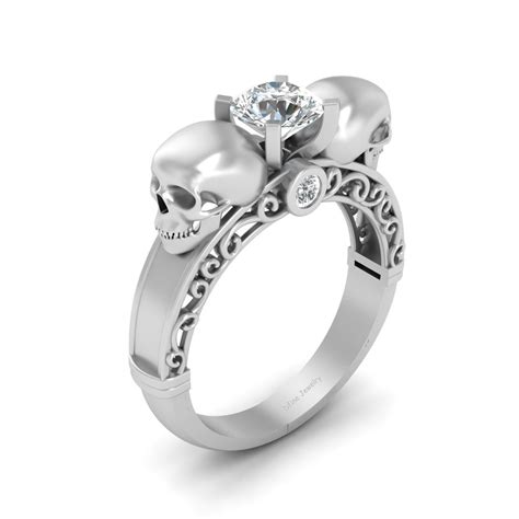 real diamond skull engagement rings