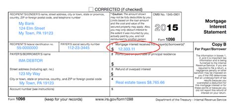 real estate taxes paid form 1098