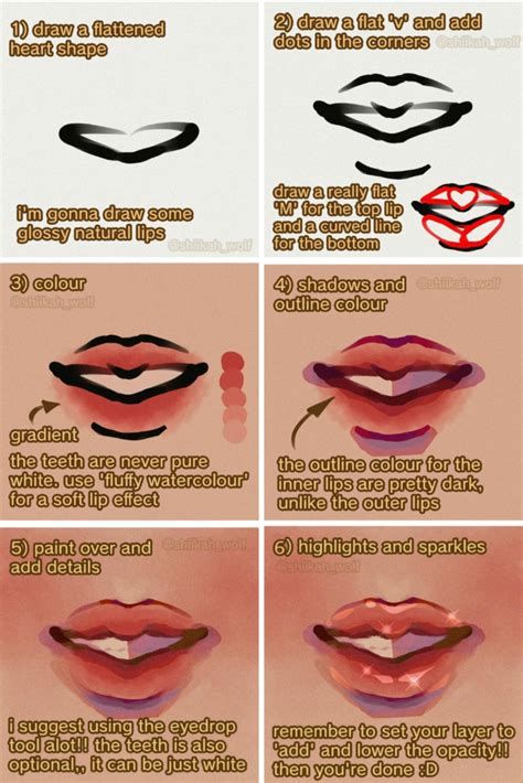 Real Lips Drawing Step By Step