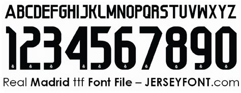 real madrid jersey font free download