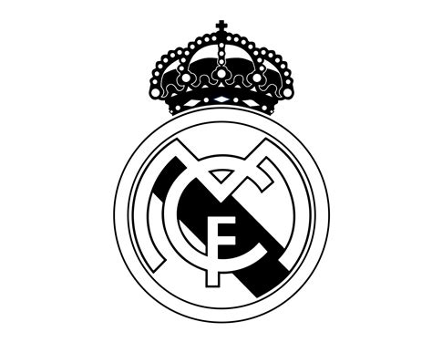 real madrid logo white on black