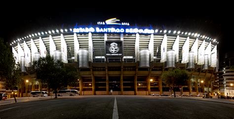 real madrid stadium at night