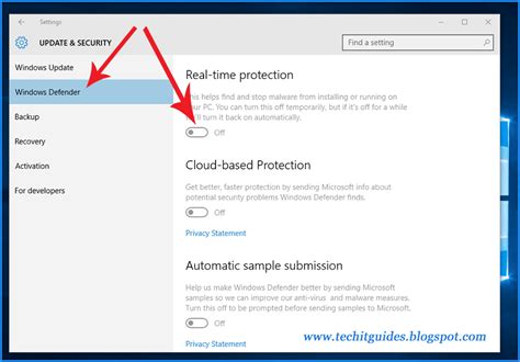 real time protection setting windows