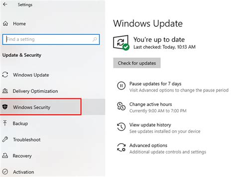 real time protection windows 10 missing