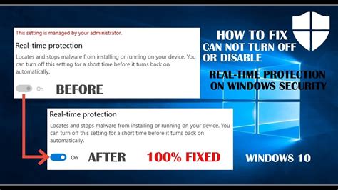 real time protection windows 10 not showing