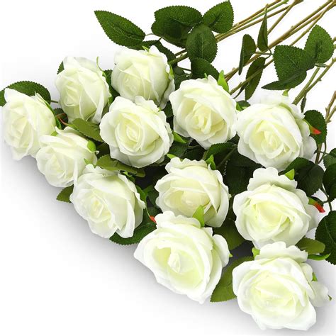 Real Touch Roses White
